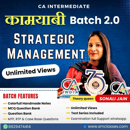 CA Inter Strategic Management – Kaamyabi Batch 2.0 (Books + Access to Lectures) | By Sonali Ma’am